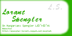 lorant spengler business card